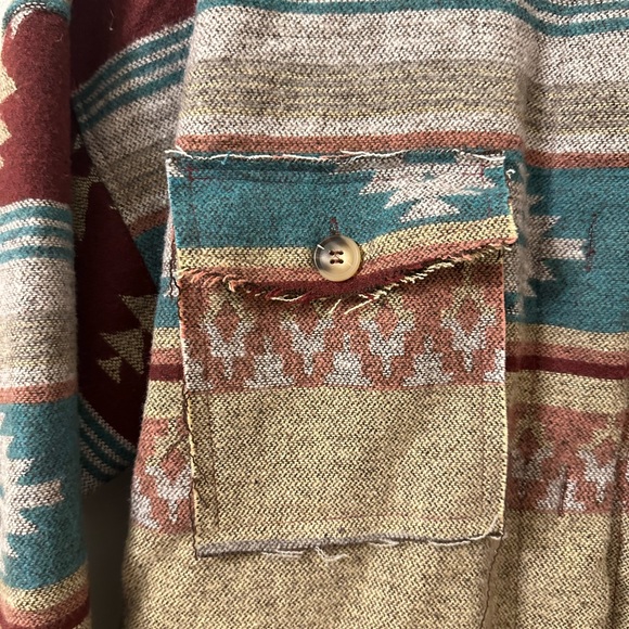 Red Turquoise Aztec-Printed Jacket - Picture 4 of 4